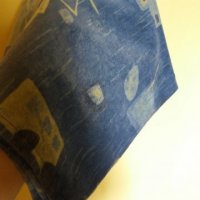 Покривка за маса-/каре/-плюш-велур,цвят-синя+жълто. Закупена от Холандия., снимка 4 - Покривки за маси - 22200970