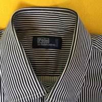 Polo Ralph Lauren USA М мъжка официална риза оригинал черно и бяло райе, снимка 8 - Ризи - 20866232