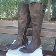 Маркови кафяви кожени дамски ботуши "Indigo Sport", естествена кожа, чизми, боти, зимни обувки, снимка 2 - Дамски ботуши - 15882482