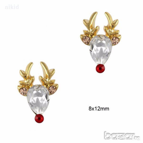 елен глава червен носле бижу за нокти с диаманти камъни декорация украса за маникюр, снимка 1