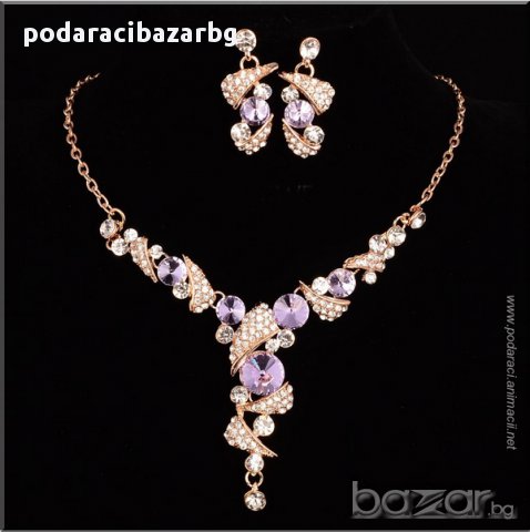 КРИСТАЛНИ БИЖУТА – ПРАЗНИЧЕН КОМПЛЕКТ, снимка 2 - Бижутерийни комплекти - 9066961