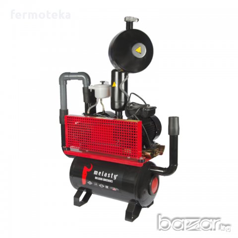 Вакуум помпа 750/900 л/мин, танк 34л, 2.2KW, 220V, Монофазен 6-8 гюм, 80 крави/час