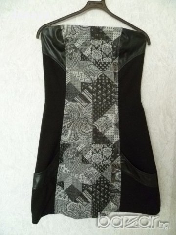 Дамска къса рокля с кожени елементи джобчета туника без ръкави, снимка 5 - Туники - 14288762