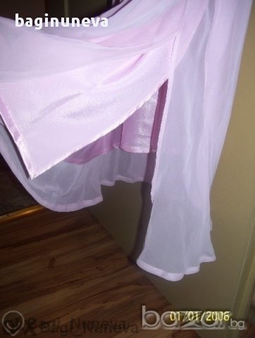 Бална Перлено-розова официална дълга рокля+подарък-наметало, снимка 2 - Рокли - 9870209