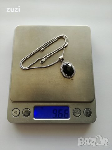 Италиански сребърен синджир и медальон с цирконий - 925 сребро, снимка 7 - Колиета, медальони, синджири - 25977813