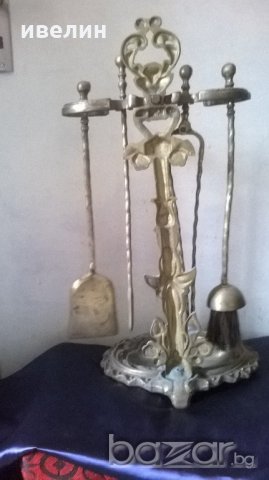 бароков комплек прибори за камина, снимка 3 - Антикварни и старинни предмети - 19539114