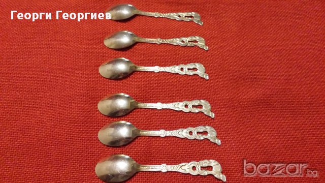 Уникални старинни японски лъжички за кафе с позлата, сет от 6 броя, снимка 3 - Антикварни и старинни предмети - 12950920