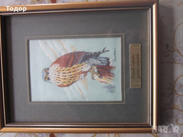 Оригинална стара картина върху тъкана картина , снимка 3 - Колекции - 25406656