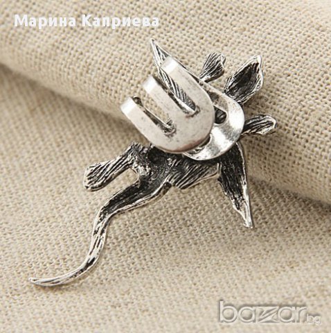 Малка обеца "Дракон"  /С-41/, снимка 2 - Обеци - 14789603