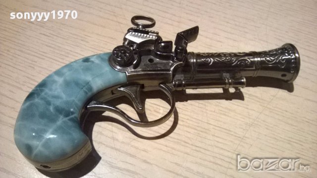 F-101 пистолет/запалка с седефена дръжка-18/10см-внос швеицария, снимка 5 - Антикварни и старинни предмети - 13744320