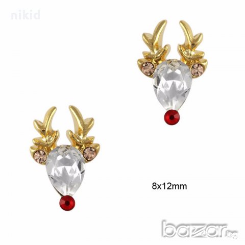 елен глава червен носле бижу за нокти с диаманти камъни декорация украса за маникюр
