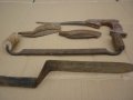 Старинни инструменти: трион, стъргало, цигански поялник, чукче, керпеден, ножици, снимка 6
