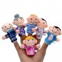 6 бр мини кукли за пръсти пръстчета пръсти семейство за куклен театър от плат family finger, снимка 1 - Рисуване и оцветяване - 18367305