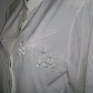 Дамска копринена риза тип туника със сатенени бродерии / голям размер , снимка 2 - Ризи - 17252272