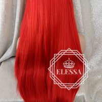 Lace Front LUXYRY WIG ELESSA Дълга Червена Перука Код 1051, снимка 8 - Аксесоари за коса - 25714636