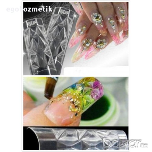 70 Удължители за нокти /мраморен ефект/ + лепило , снимка 1