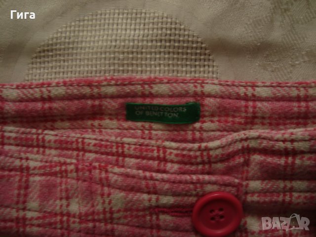 Карирана поличка на Бенетон, снимка 3 - Детски рокли и поли - 24197507