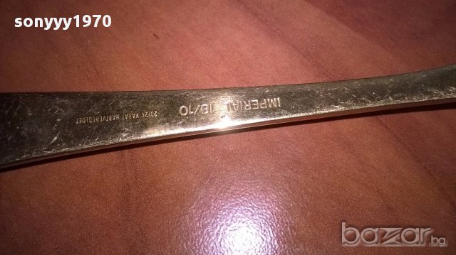 Imperial 18/10-23/24 karat hartvergoldet-вилица 17см-внос швеицария, снимка 10 - Антикварни и старинни предмети - 17888641