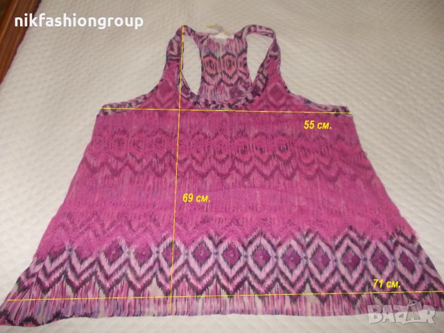 Изрязан потник в розово, XL размер, снимка 4 - Потници - 25390991