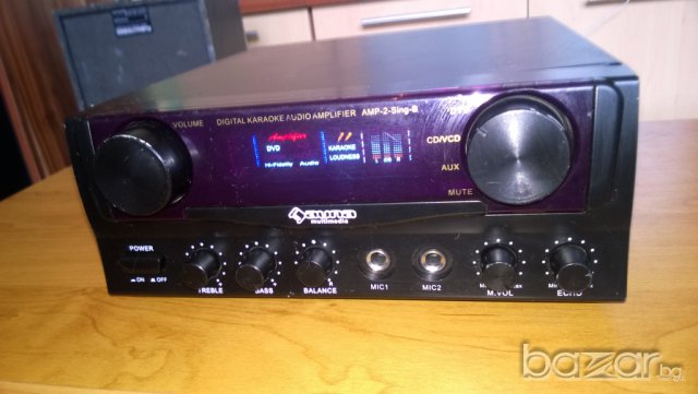 auna multimedia amp-2 sing-2 digital karaoke audio amplifier-швеицария, снимка 13 - Ресийвъри, усилватели, смесителни пултове - 7929436