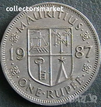 1 рупия 1987, Мавриций