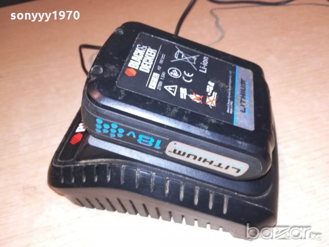 black & decker lithium power-charger+battery-внос швеицария, снимка 5 - Други инструменти - 21444555