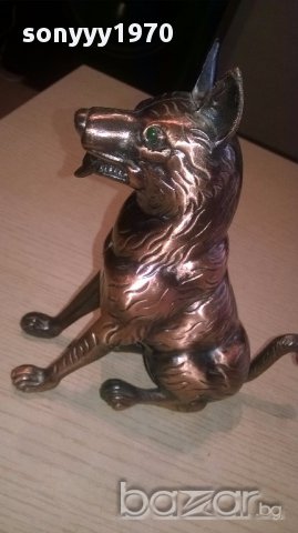 Куче/вълк-метална запалка-17/17/6см-внос швеицария, снимка 4 - Антикварни и старинни предмети - 16160595