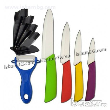 Изцяло керамични ножове + белачка и стойка - код 1179, снимка 4 - Други - 13606886