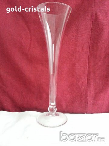 висока нежна кристална ваза, снимка 1 - Антикварни и старинни предмети - 20074528