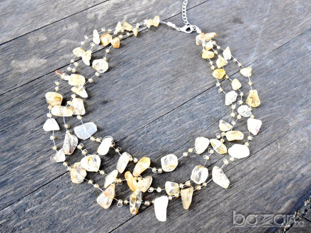 Колие от цитрин - многоредно, снимка 2 - Колиета, медальони, синджири - 16496320