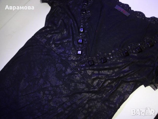 M/L размер Pina Fly блуза, черна, камъни – M/Lразмер, снимка 7 - Корсети, бюстиета, топове - 25034796