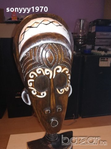 африканска маска-60х20х8см-масивна-дървена-от швеицария, снимка 3 - Антикварни и старинни предмети - 20932954