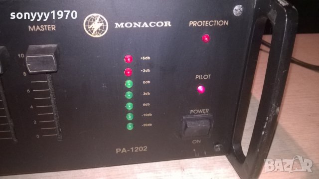 monacor pa-1202 profi power amplifier-mono-внос швеицария, снимка 7 - Ресийвъри, усилватели, смесителни пултове - 23615485
