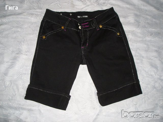 Черни къси дънки ОNLY, снимка 2 - Къси панталони и бермуди - 18173810