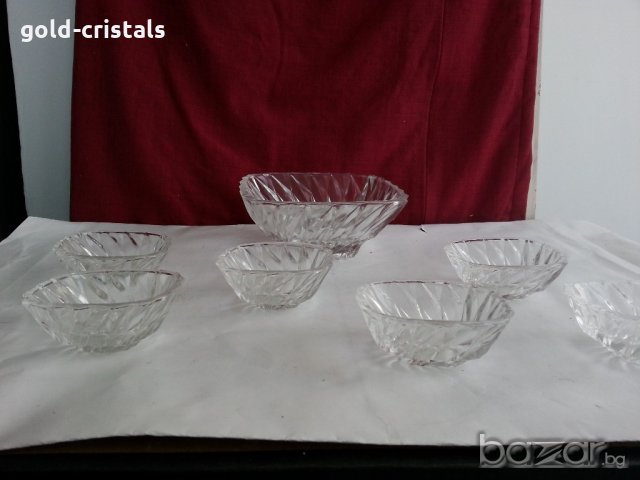 Ретро кристални купички и купа , снимка 13 - Антикварни и старинни предмети - 20598925