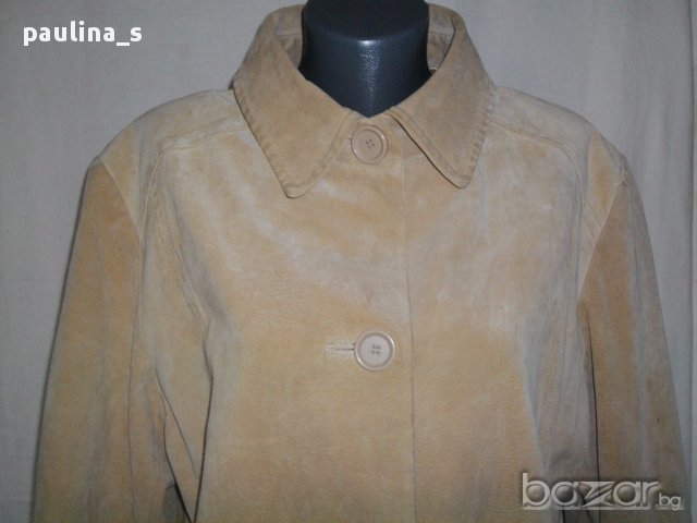 Манто или преходно палто от естествен велур ”Piano woman” / голям размер , снимка 2 - Палта, манта - 15398855