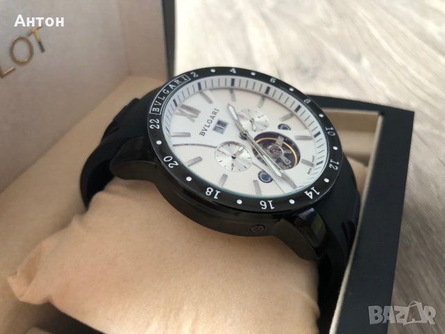 Продавам Bvlgari Модел Tourbillon Bleck and White мъжки стилен часовник, снимка 6 - Мъжки - 22775859