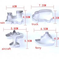 4 метални форми транспортни средства самолет влак кораб камион резци бисквитки фондан резец форма, снимка 2 - Форми - 17685000