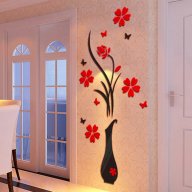 ваза с цветя стикер пано за декорация на стена гардероб стая, снимка 1 - Други - 18223847