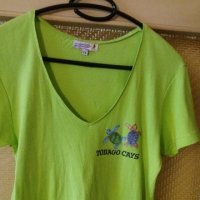 Дам.тениска-"100% Girls"-/памук/-гущерово зелена. Закупена от Италия., снимка 3 - Тениски - 21961913