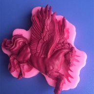 3D пегас летящ кон силиконов молд форма декорация и украса торта фондан шоколад мъфини отливка калъп, снимка 2 - Форми - 16739481