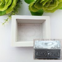 3D Ретро кутия силиконов молд калъп форма фондан торта украса сапун гипс шоколад, снимка 1 - Форми - 21743355