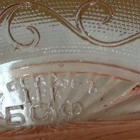 Ретро  солница  розово стъкло, снимка 3 - Антикварни и старинни предмети - 22324298