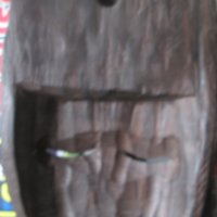 Маска от  махагон дърворезба ,бартер за лаптоп с камера и микрофон, снимка 3 - Статуетки - 23707797