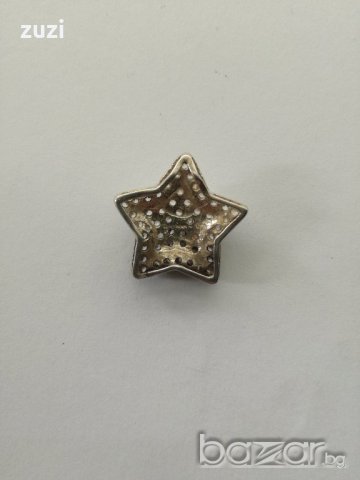 Сребърна звезда с цирконий- сребро проба 925, снимка 3 - Колиета, медальони, синджири - 19437556