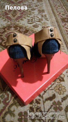 дънкови високи обувки на Мегияс, снимка 6 - Дамски обувки на ток - 12420819