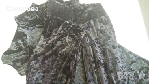 Комплект дамска тениска поло и панталон черно кадифе, снимка 6 - Костюми - 18845966
