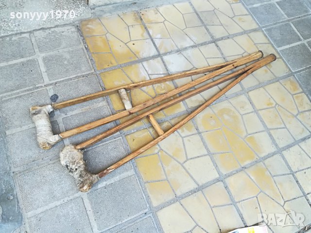 ретро патерици 2бр-110х17см-дърво, снимка 2 - Колекции - 26144824