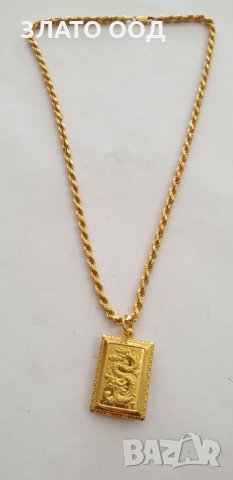 синджир 22к  + медальон 24к, снимка 2 - Колиета, медальони, синджири - 25899439