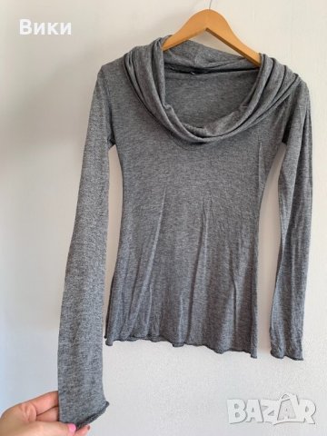 Сива блуза, снимка 3 - Блузи с дълъг ръкав и пуловери - 24719226